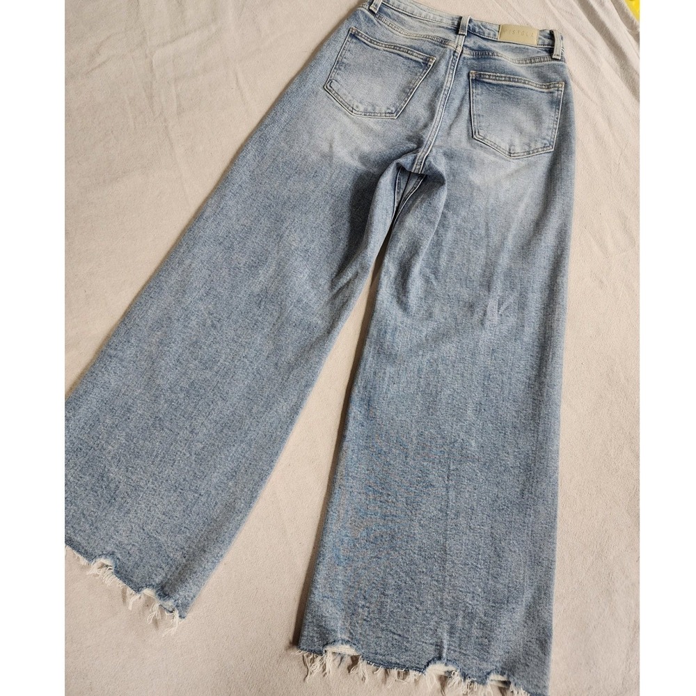 Anthropologie Pistola Jeans. Fall Denim Wide-Leg Raw-Hem Grittyboho Coastal Y2K